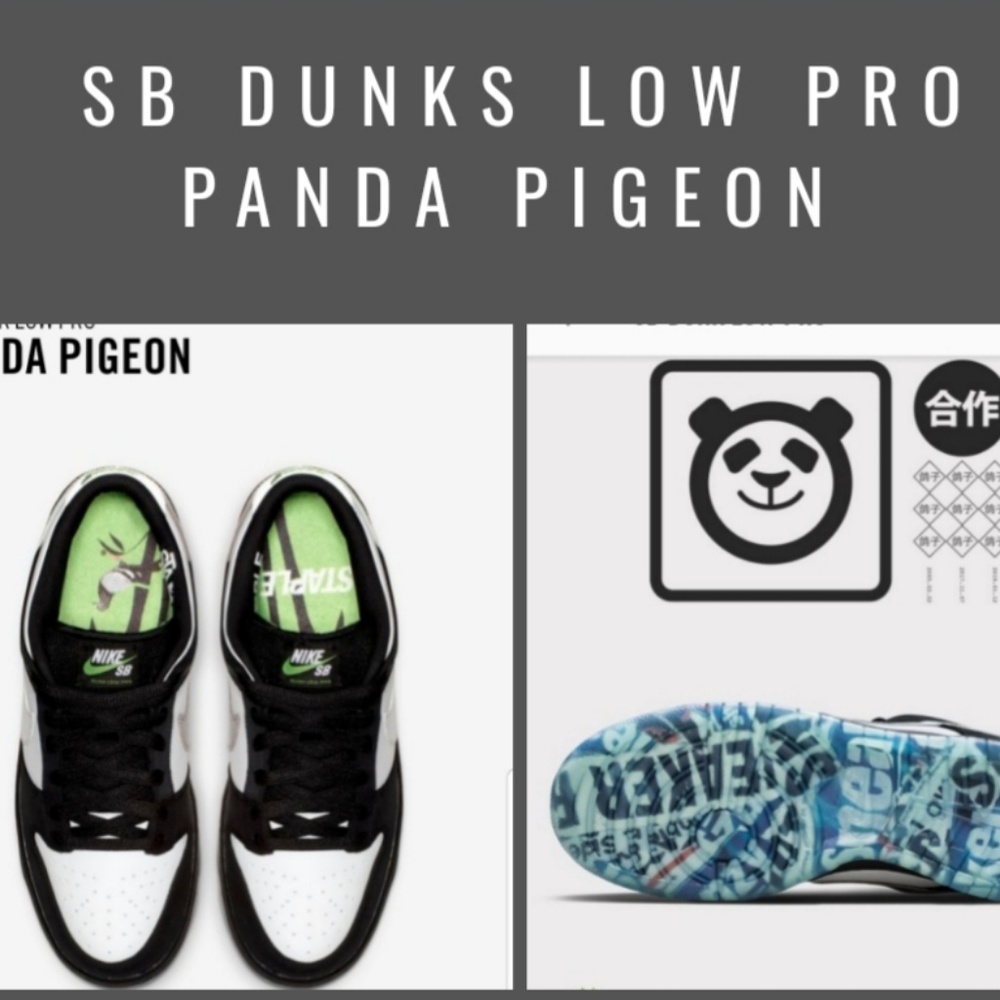New/DS - SB Dunks Low Pro Panda Pigeon
